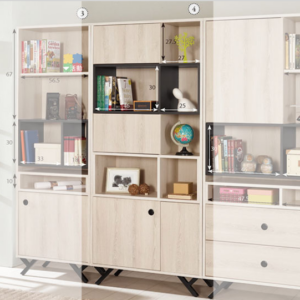 A1624-2 優娜2.7尺開門書櫥 附活動隔板1大1小片