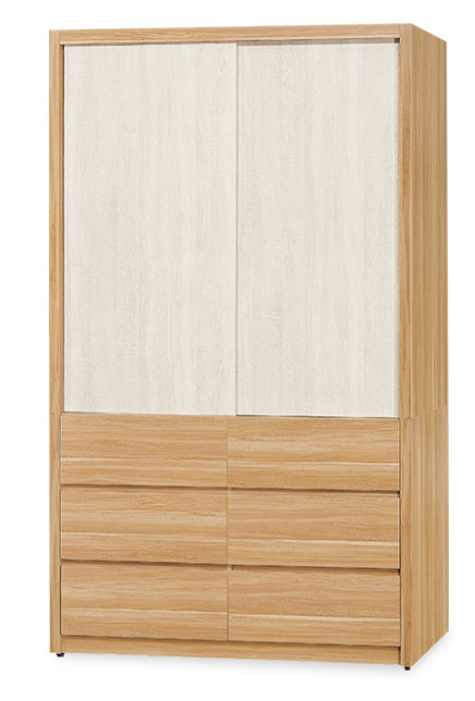 D213-1 格瑞斯4尺拉門衣櫥 蘋果雙色