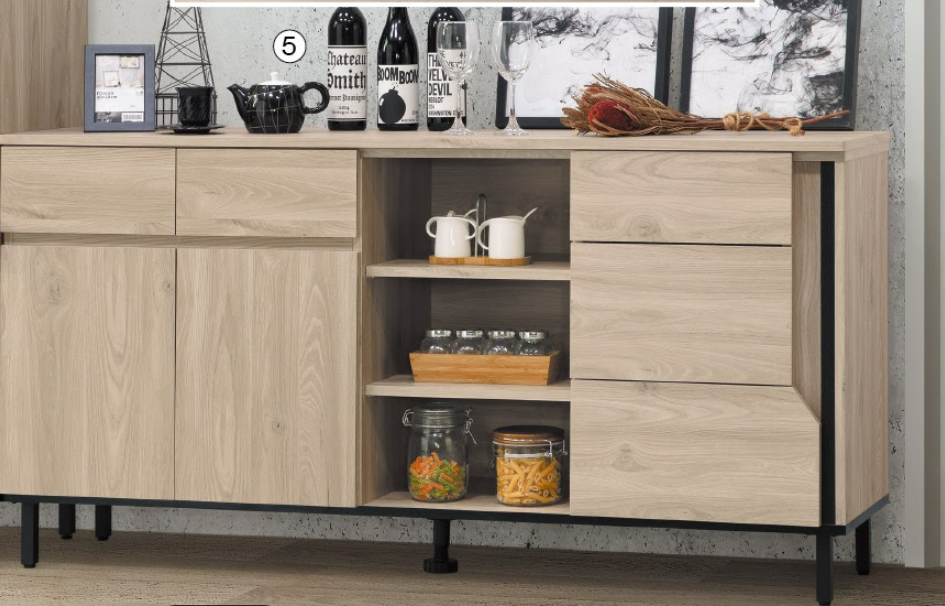 C412-7柏特5.3尺餐櫃 木面