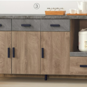 C414-7橡木美耐皿仿石5.3尺碗盤餐櫃