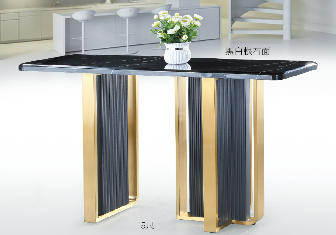 C419-3 A18  黑白根玄關桌 含石面