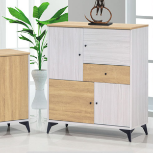 C416-2路易士白雪衫色3尺多功能收納櫃