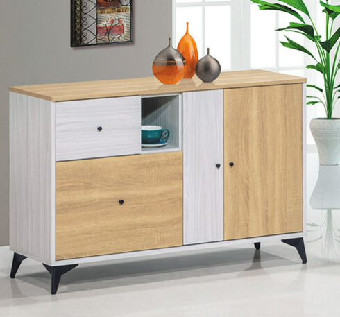 C416-1路易士白雪衫色4尺多功能收納櫃