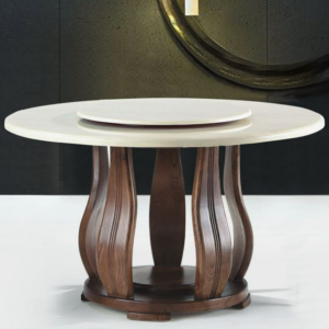 C422-6 T822 5尺象牙白圓桌 含石面+轉盤