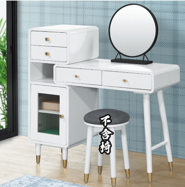 D233-17 白色伸縮鏡台 不含椅