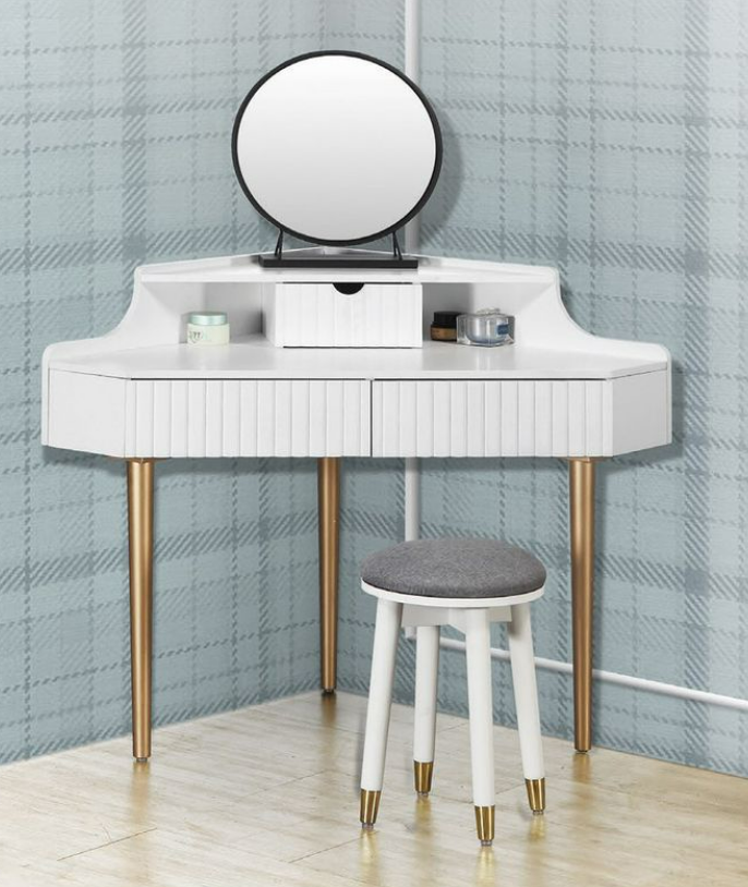 D233-20 JP-ZT3316-W 白色轉角鏡台 不含椅