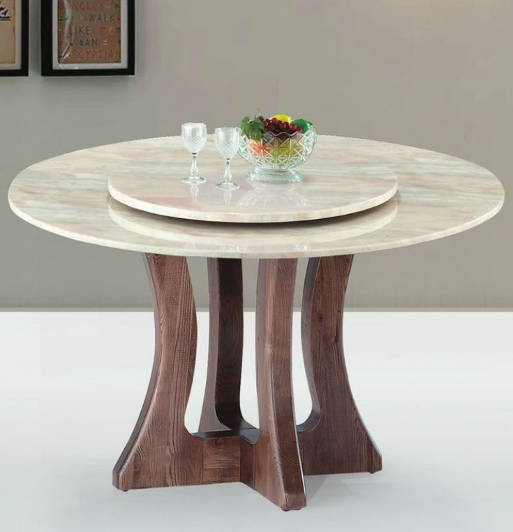 C425-3 A42 粉彩玉4尺半圓桌 含石面+轉盤