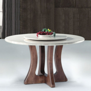 C425-1 A42爵士白4尺半石面圓桌  配2.3尺石面轉盤