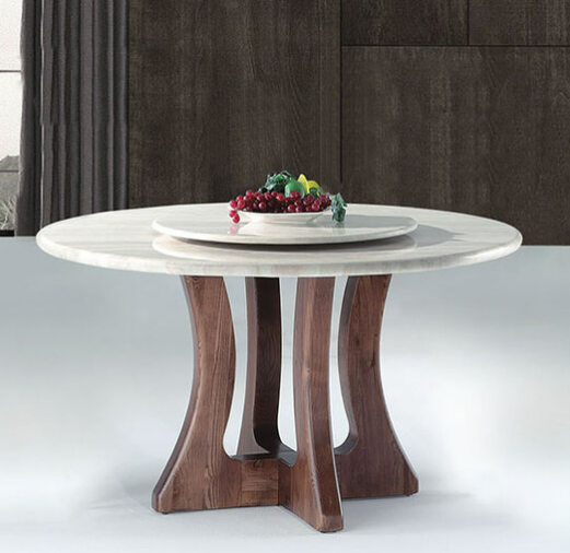 C425-1 A42爵士白4尺半石面圓桌  配2.3尺石面轉盤