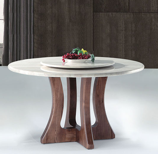 C425-2 A42 象牙白5尺 石面 圓桌+轉盤