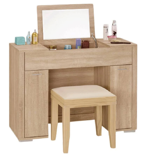 A1249-3 格瑞斯3.3尺掀鏡化妝台  含椅 附活動隔板1片
