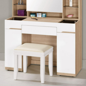 A1253-3伯妮斯3.3尺化妝台下座 含椅 附活動隔板一片