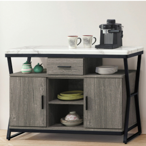 C414-5 523 灰橡雲衫4尺餐櫃  仿石紋