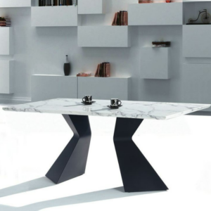 C431-1 T09 棕花白5尺餐桌 含石面