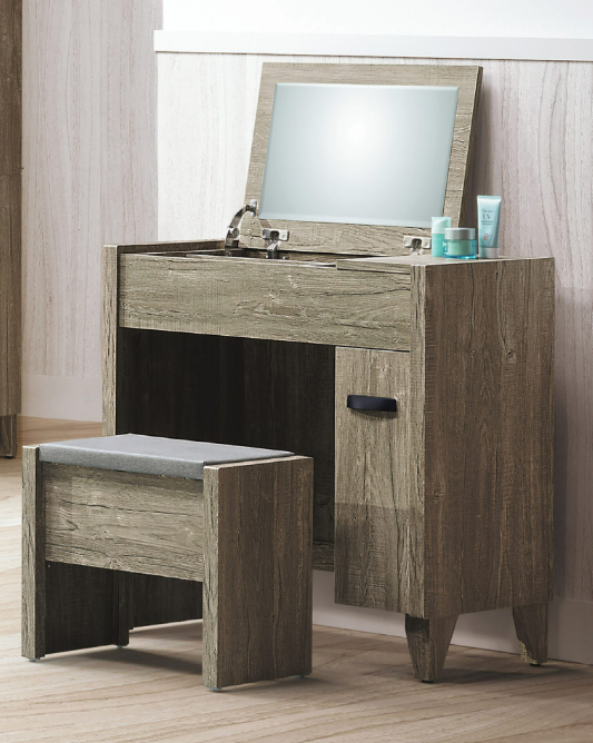 D246-4 布拉斯2.6尺鏡台 掀鏡  一抽可收納  油壓桿