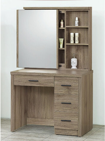 D247-3 古橡3尺鏡台 不含椅