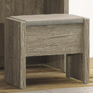 D246-5 布拉斯鏡台椅子 亞麻皮墊 可掀開收納