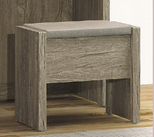 D246-5 布拉斯鏡台椅子 亞麻皮墊 可掀開收納