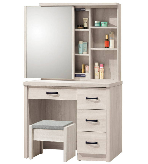 D248-1 鋼刷白3尺鏡台 不含椅