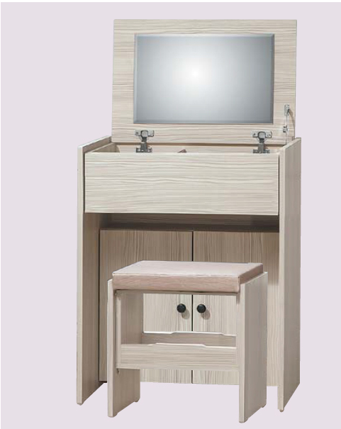 D246-8 日式和風雪衫白2尺鏡台 含椅