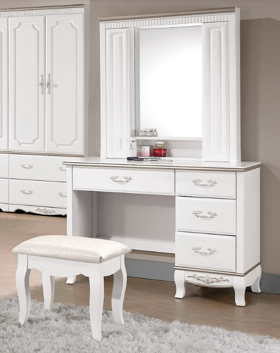 A1257-3 諾維雅3.5尺化妝台 全組 含椅