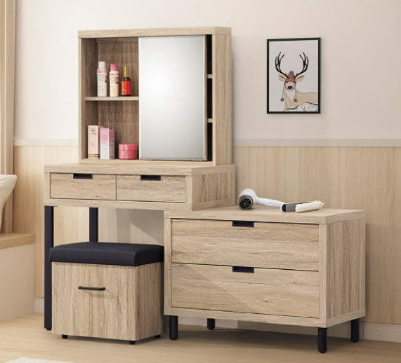 D249-5 布加迪伸縮化妝鏡台 不含椅 不分左右