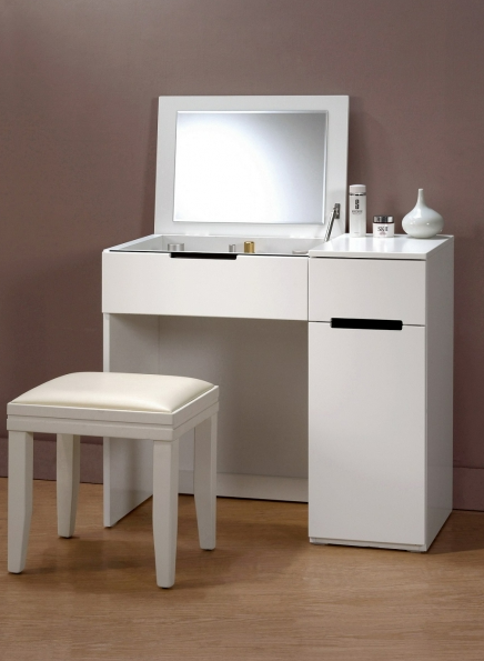 A1261-3波爾卡3尺掀鏡化妝台 含椅 附活動隔板1片