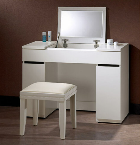 A1262-1 波爾卡3.3尺掀鏡化妝台 含椅 附活動隔板一片