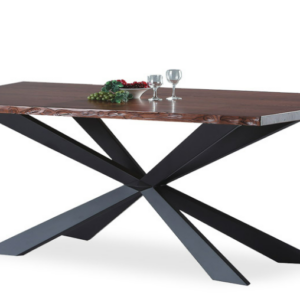 C432-7米字7尺餐桌 自然邊胡桃