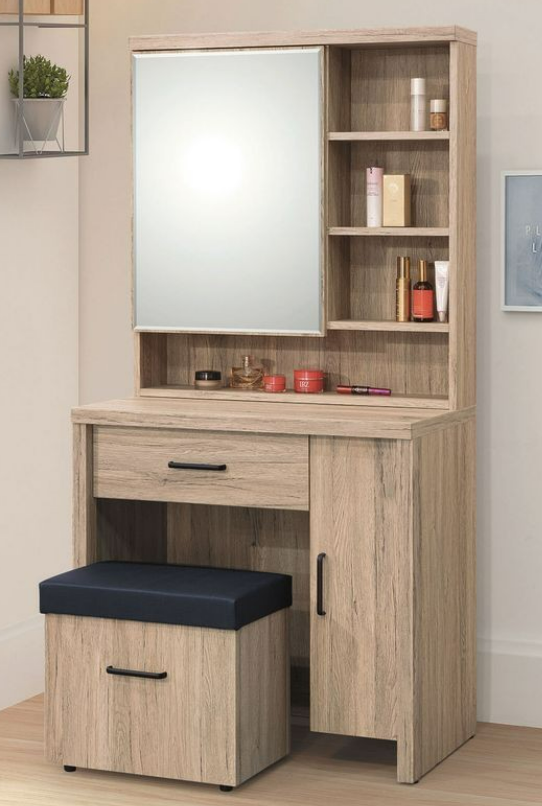 D249-7  布加迪2.65尺化妝鏡台 不含椅