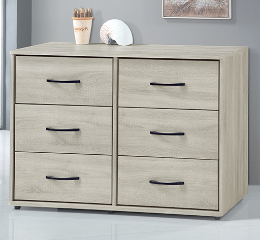 D252-2 依美灰橡六斗櫃