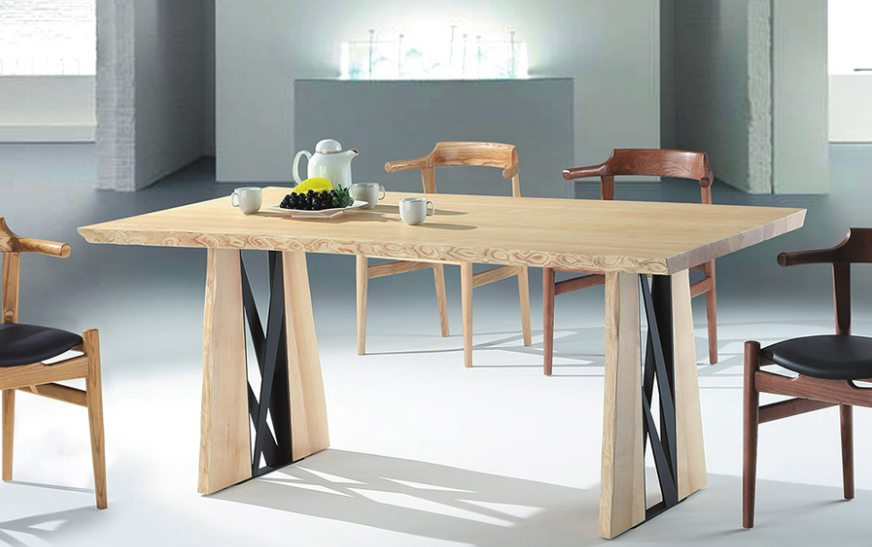 C430-3 卡藍達自然邊餐桌  6尺 本色