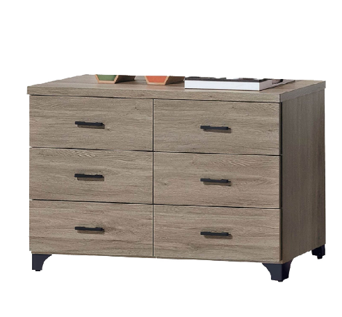 D257-5 貝拉灰橡色六斗櫃