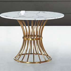 C459-3 21-01 夏洛特100圓石面休閒几 棕花白石面