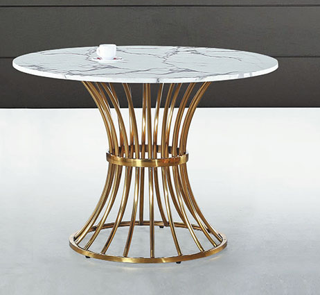 C459-3 21-01 夏洛特100圓石面休閒几 棕花白石面