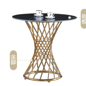 C459-5 K-701 黑岩板70圓休閒桌