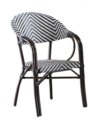 C490-23 K03黑白編織休閒椅 單只