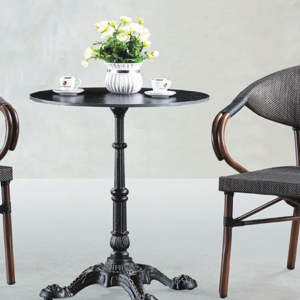 C462-3 70圓休閒桌 勞倫黑金岩板