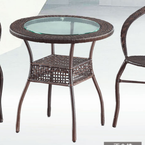 C463-3 812休閒桌 黑 含玻璃