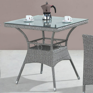 C464-4 326-1 灰藤休閒四方桌 含玻璃