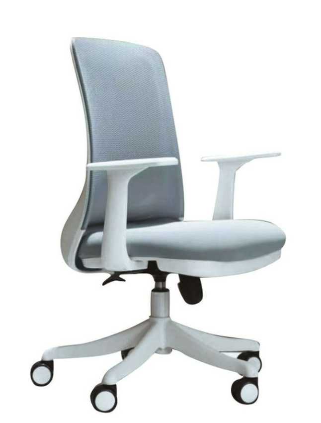C472-7 中背辦公椅 白框/灰布