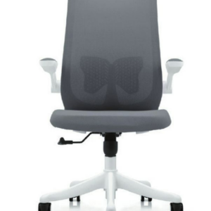 C472-8 蝴蝶網椅 白框/灰布