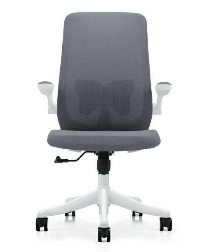 C472-8 蝴蝶網椅 白框/灰布