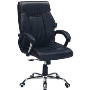 C471-12 6512辦公椅 黑皮車咖啡線