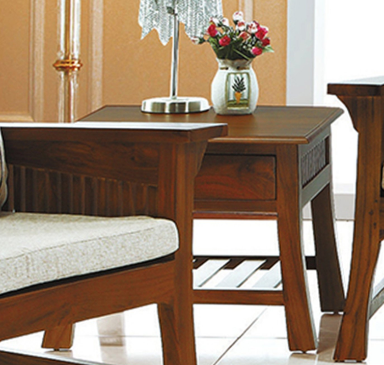 D334-6 梅花柚木小茶几 不含玻