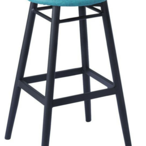 C480-13 236-1高腳貓抓皮吧台椅 孔雀藍 烤黑砂 台灣製造