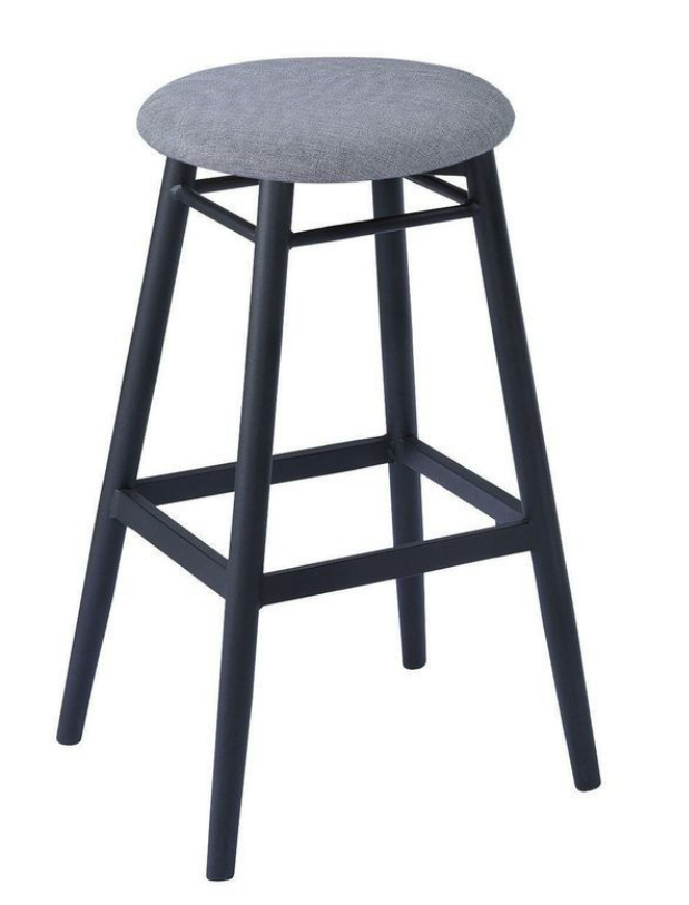 C480-14 236-1 高腳貓抓皮吧台椅 灰色 烤黑砂 台灣製造