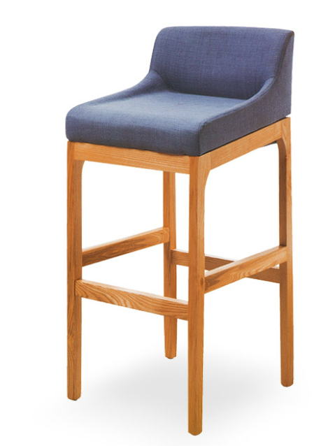 C480-1 A095 高腳椅 藍布 座高78公分