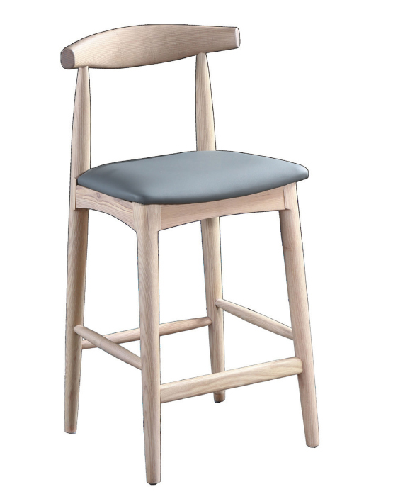 C480-2 CH-22 刷白大牛角吧椅 灰皮 可裁低+200