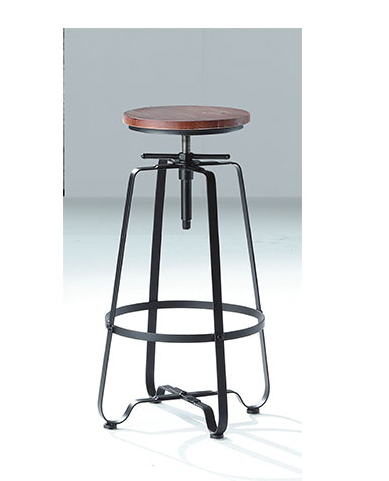 C476-13胡桃升降吧椅 木面